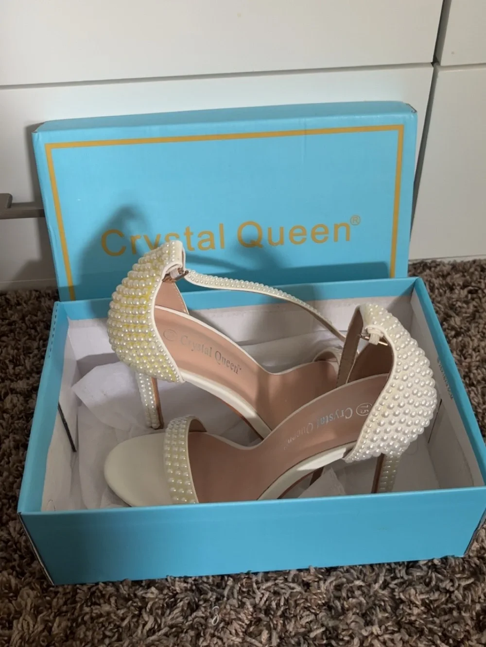 Ivory Pearl Embellished Women's Heels